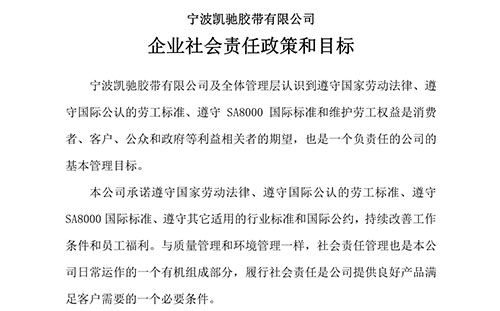 企業(yè)社會責任政策、目標